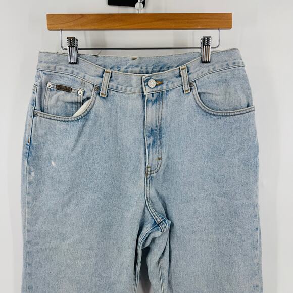 Vintage Calvin Klein Jeans Made in USA 100% Cotton High Rise Tapered Size 14 - Picture 7 of 12